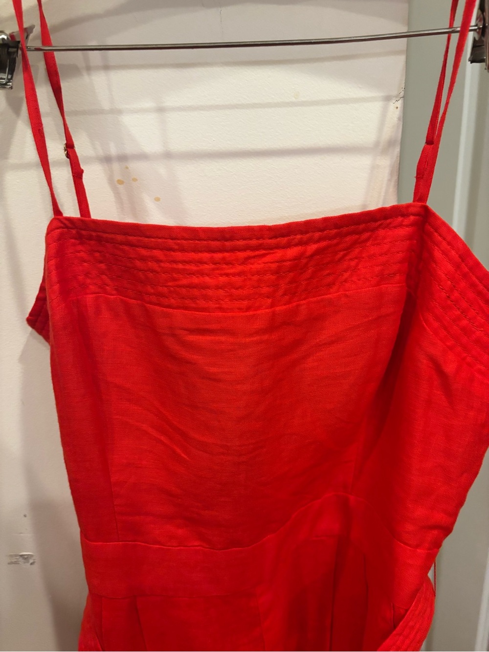 J. Crew Red Spaghetti-Strap Tie-Waist Wide-Leg Jumpsuit - Linen - Picture 4 of 7